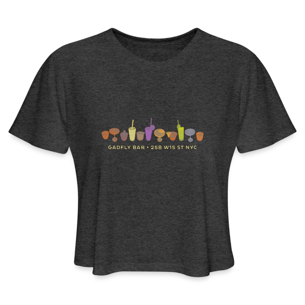 Get Some Cocktails Crop Tee - deep heather
