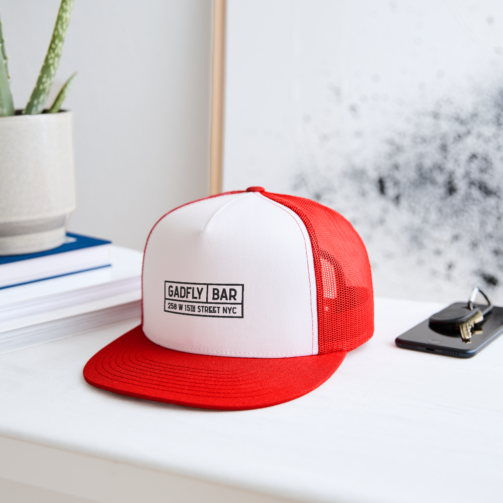 Gadfly Trucker Hat - white/red