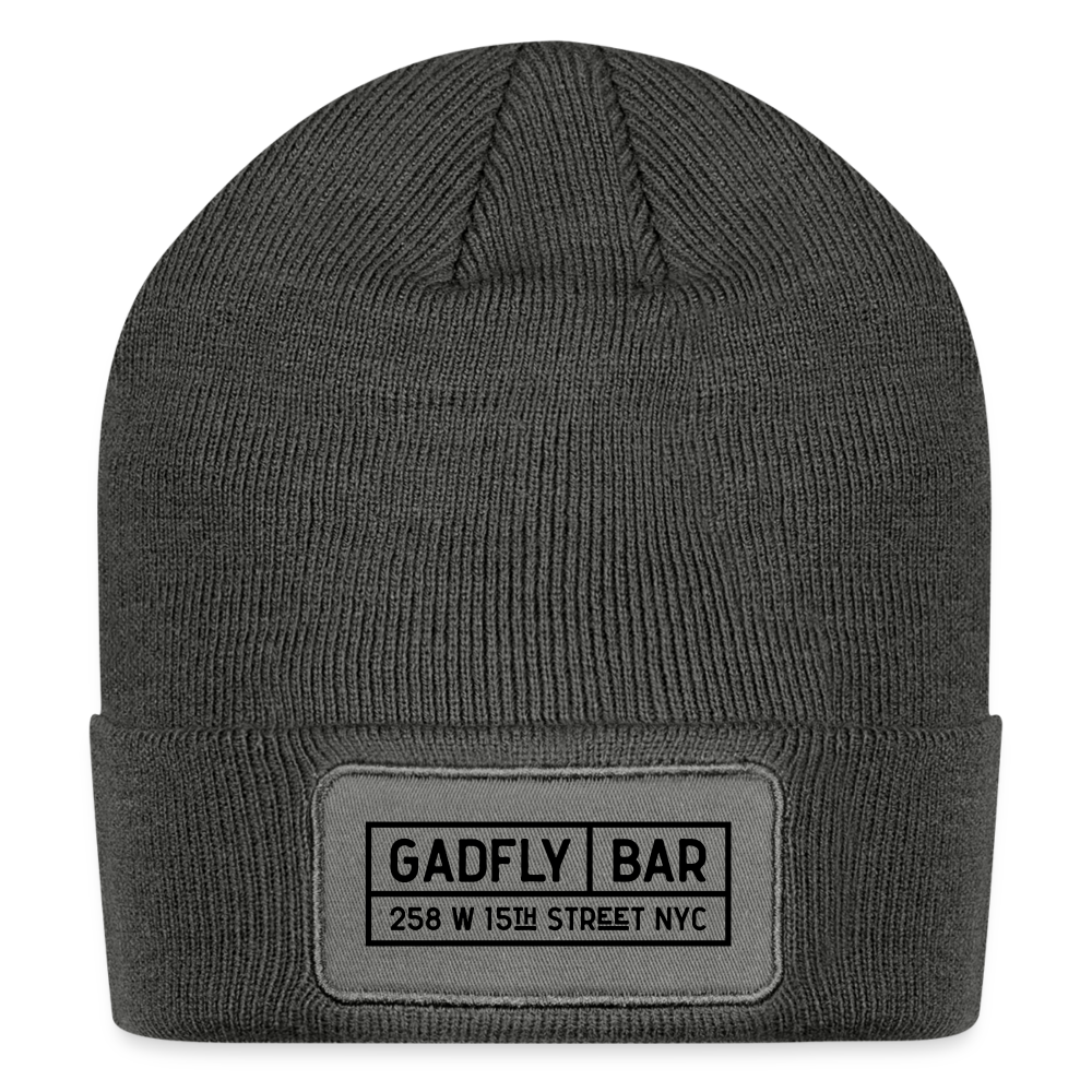 Gadfly Patch Beanie - charcoal grey