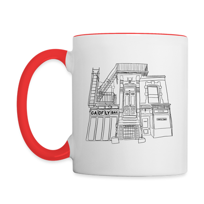 Storefront Coffee Mug - white/red