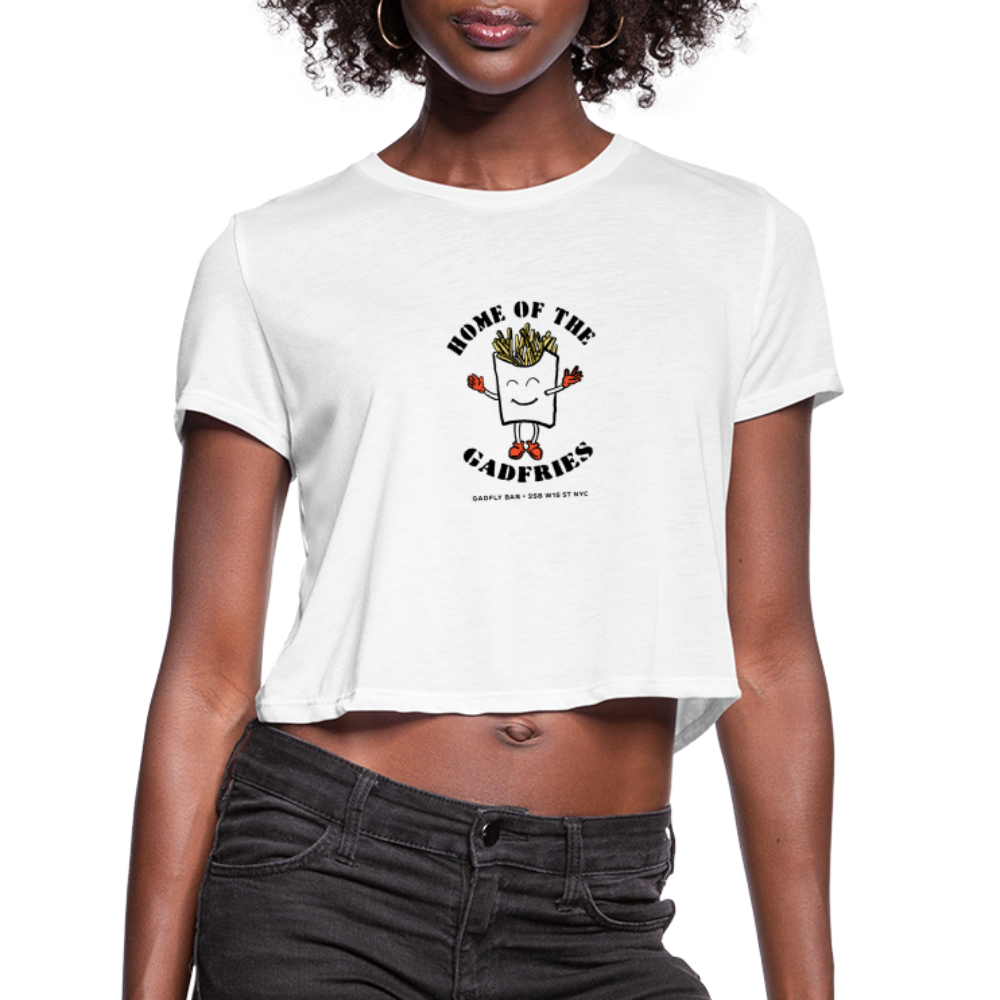 Home of Gadfries Crop Tee - white