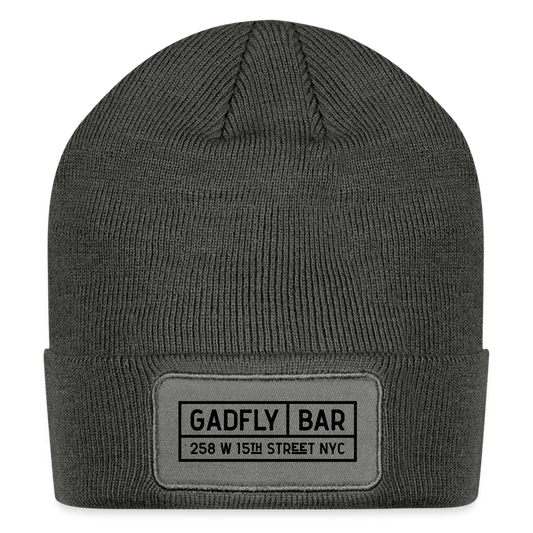 Gadfly Patch Beanie - charcoal grey